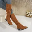 Viatu vya Magoti vya Suede - 1