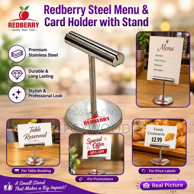 ACE Stainless Steel Menu & Card Holder - 1