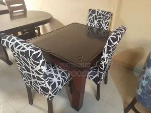 Compact 4-Seater Hardwood Dining Set - Espresso Brown