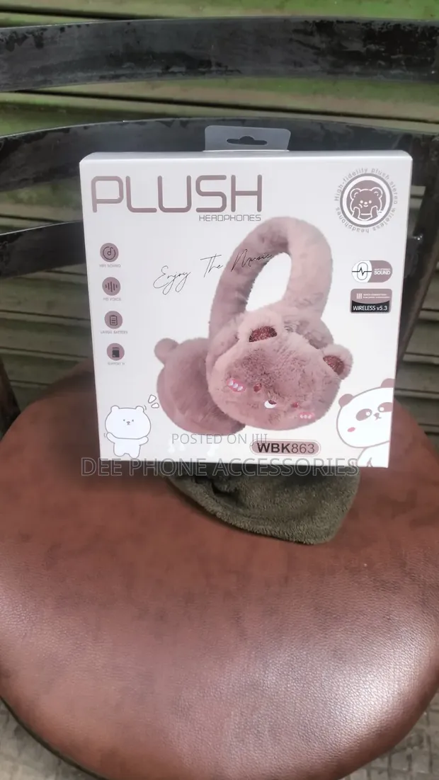 Plush Fluppy Headphones za Watoto za Wireless - 1