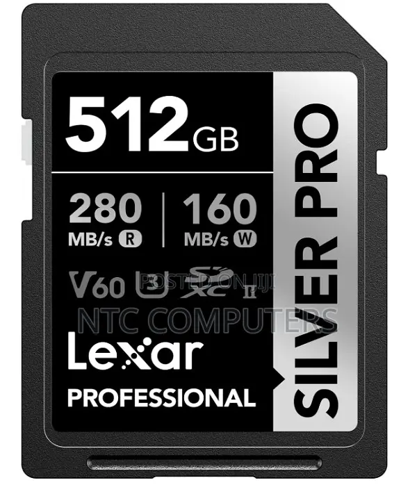 Lexar 512GB Pro SD Card, 280MB/s Read, V60, U3, UHS-II - 1