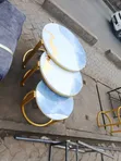 Nesting Coffee Table - Gold Metal Frame, Wood Top - 2