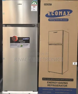 Ecomax 230 Litres Mlango Mbili Nyeusi ya Kufungia Baridi