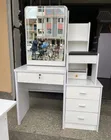 White Dressing Table with Sliding Mirror - 2