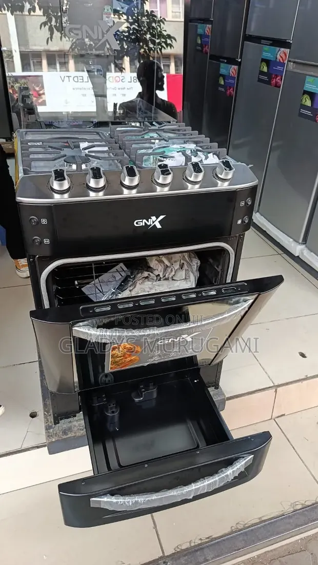 GNIX BLACK 60x60 Premium Cooker - 3 Gas + 1 Hotplate - 1