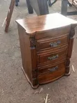 Kikasha cha Usiku cha Mahogany Imara cha Premium chenye Droo 3 - 2