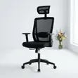 Ergonomic Swivel Secretary Mesh Chair - Black - 1