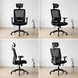 Ergonomic Swivel Secretary Mesh Chair - Black - 4