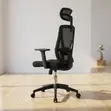 Ergonomic Swivel Secretary Mesh Chair - Black - 5