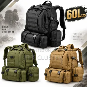 60L Large Tactical Backpack - Heavy Duty Travel, Hiking Outdoor