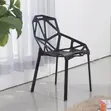 Stackable Plastic Dining Chair - Black - 3
