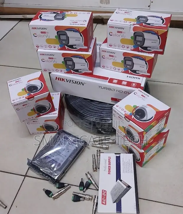 Mfumo wa CCTV Hikvision 8CH: Kamera 4 za Dome, 4 za Bullet ColorVu - 1