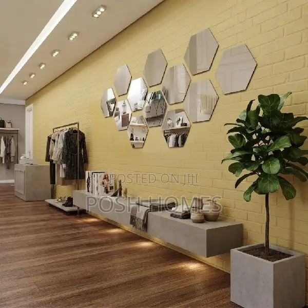 Flexible Peel-and-Stick Hexagonal Acrylic Mirrors (12 pcs) - 1