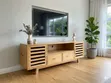 Premium Solid Pine 4-Compartment Media Console with Louvred Cabinets - 1
