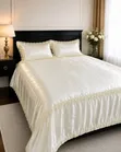 Seti ya Cover ya Duvet ya Hariri na Muundo wa Renda - 3