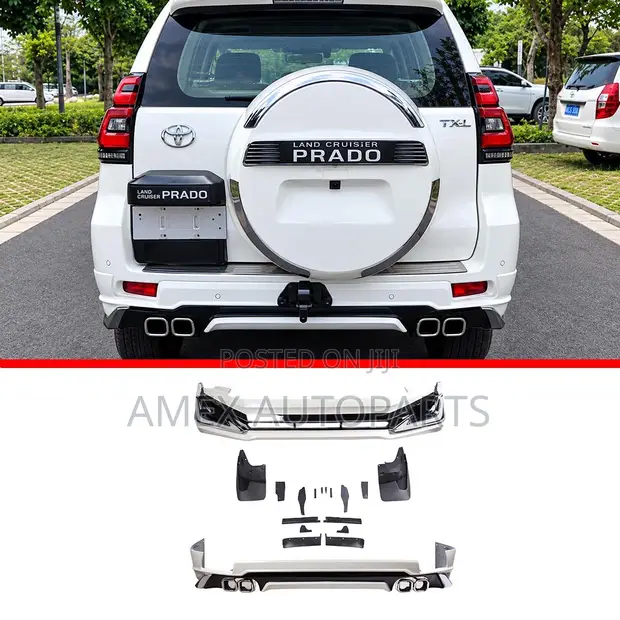 Toyota Prado FJ150 2018 Bumper Lip Kit with LED Double Exhaust - 1