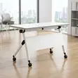 Meza Nyeupe ya Kusomea ya Kukunja - 120cm - 5