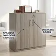 Kabati la Kredenza la Grey lenye Milango 2 - 4