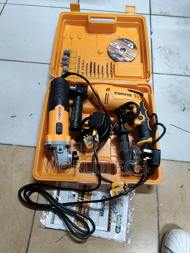 2-in-1 Coofix Electric Drill & Angle Grinder Combo Kit - 1