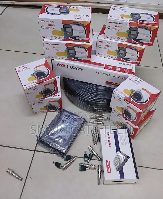Hikvision 8CH HD CCTV System: 4 Dome, 4 Bullet Cameras - 1