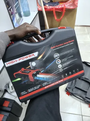 Portable Jump Starter Kit with Air Pump & Pressure Gauge