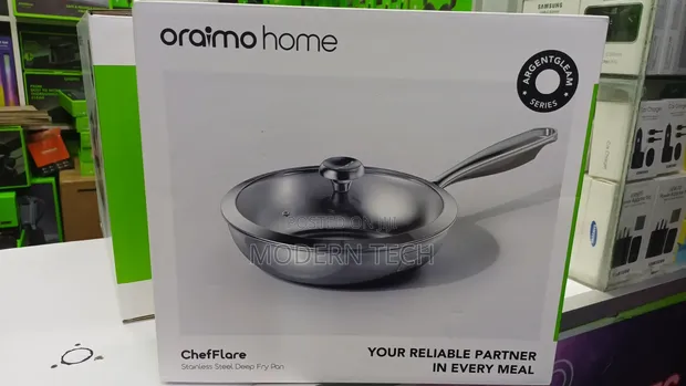 Oraimo ChefFlare Premium Stainless Steel Deep Cooking Pan – 26cm - 1