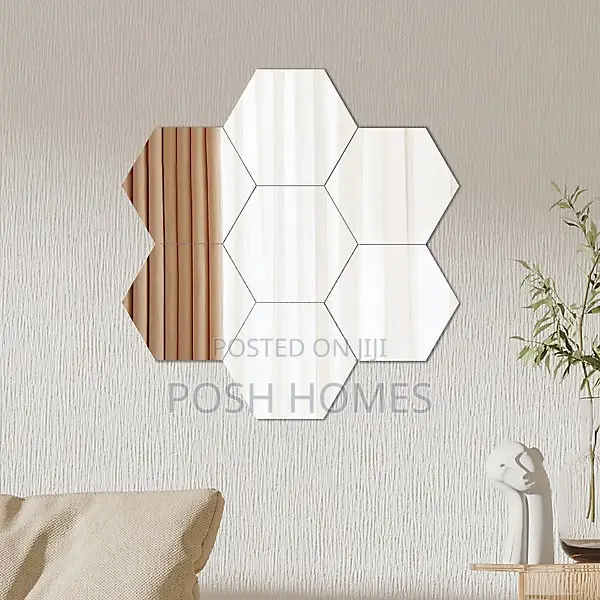 Modern Self-Adhesive Hexagonal Mirrors (12 Vipande) - 1