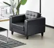 Single Leather Visitor Sofa - Black - 3