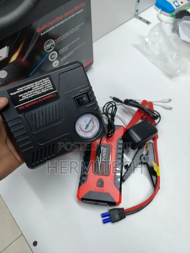 Powerful Portable Jump Starter Kit & Tire Air Compressor - 1