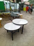 Meza ya Kahawa Iliyotengenezwa Maalum - Nyeusi na Kioo cha Marumaru - 2