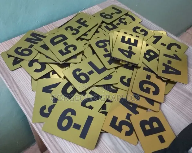 Gold Sheet Door Numbers - 1