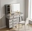Gray Vanity Dressing Table with Mirror - 2