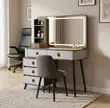 Gray Vanity Dressing Table with Mirror - 5
