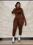 Jumpsuit ya Mikono Mirefu kwa Wanawake - 1