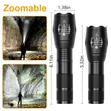 Heavy Duty LED Flashlight yenye Long Range Zoom na Wrist Strap - 2