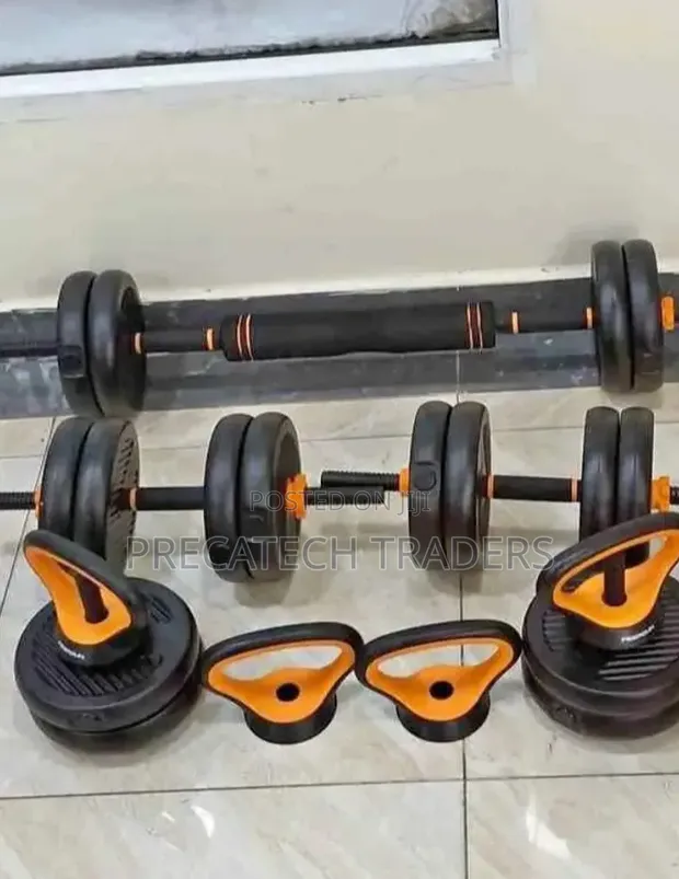 50KG 6-in-1 Dumbbell, Barbell, Kettlebell Set - 1