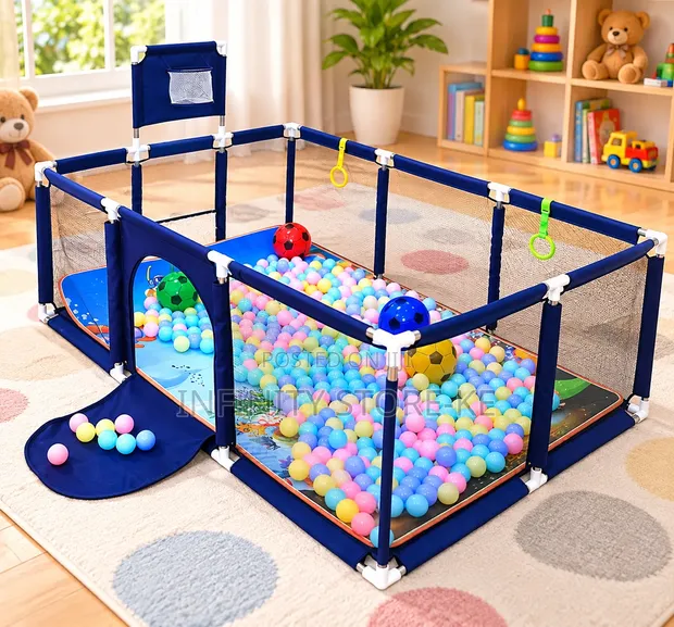 Playpen ya Watoto na Ball Pit na Kuta za Mesh - 1