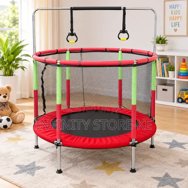 Children's 6ft Jumping Trampoline with Safety Enclosure - 1