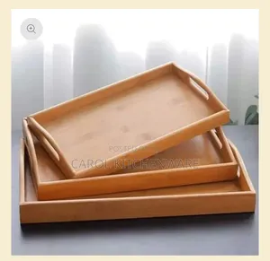 3-Piece Bamboo Serving Tray Set