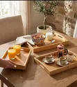 3-Piece Bamboo Serving Tray Set - 3