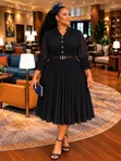 Black Skater Dress yenye Mikono - Mavazi ya Mazishi - 2