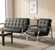 5-Seater Leather Office Reception Sofa - 1