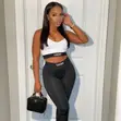 Set ya Pant na Top Nyeusi na Nyeupe - Size L (UK 12-14) - 2
