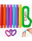 10 Vipande vya Pop Tubes Fidget Toys kwa Watoto - 2