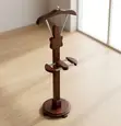 Wooden Mahogany Office Coat Hanger Stand - 4
