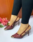 Mesh Slingback Heels - Multicolor - 3
