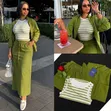 Beautiful Multi-Color Linen Maxi Skirt Set - 1