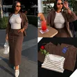 Beautiful Multi-Color Linen Maxi Skirt Set - 2