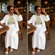 Beautiful Multi-Color Linen Maxi Skirt Set - 4