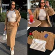 Beautiful Multi-Color Linen Maxi Skirt Set - 5